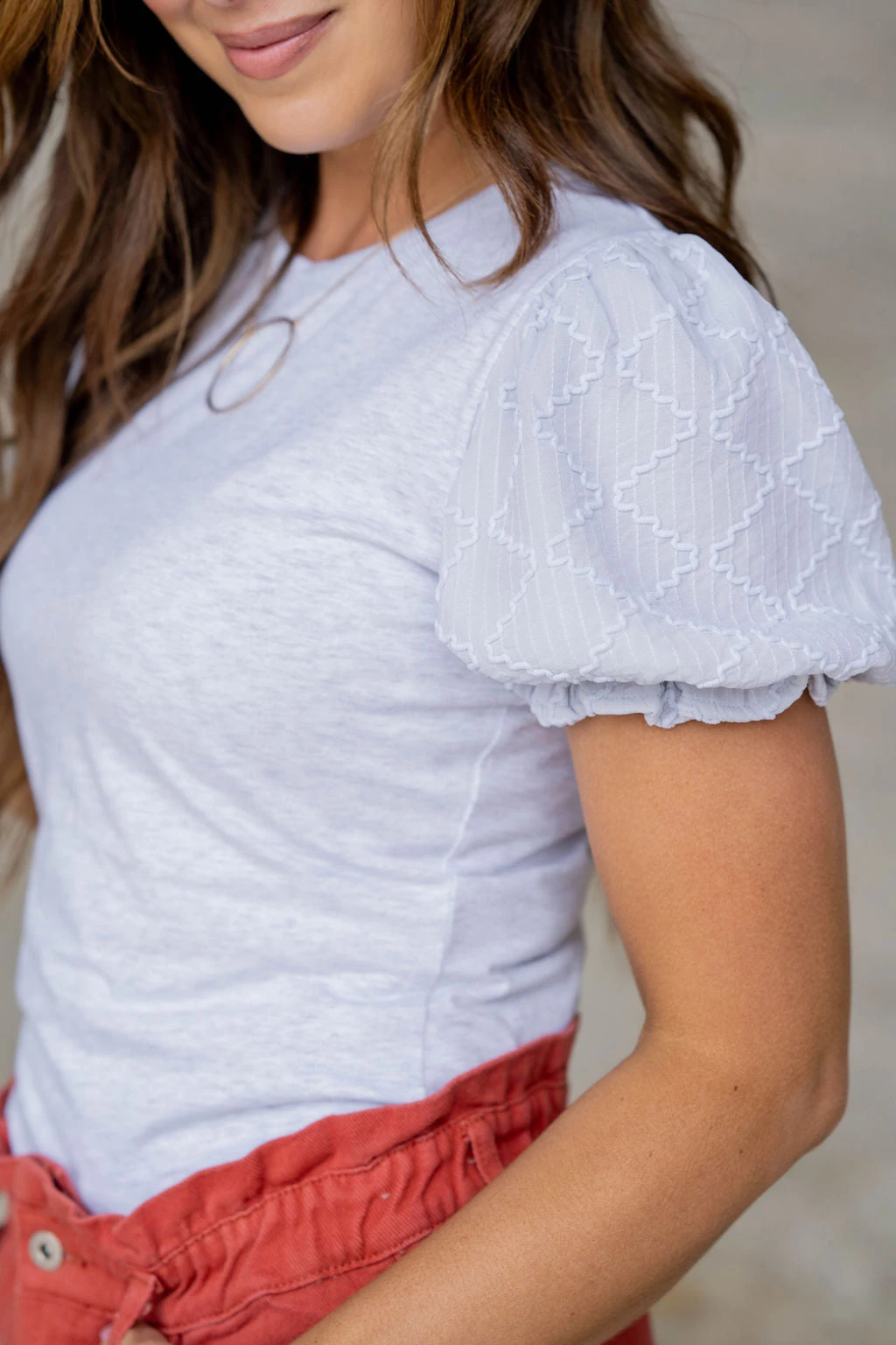 Diamond Stitched Puff Sleeve Tee 15 Diamond Stitched Puff Sleeve Tee - Image 15