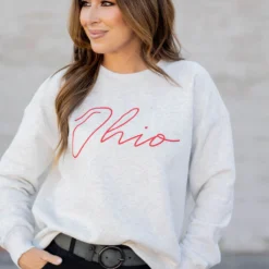 Heathered Cursive Ohio Graphic Crewneck