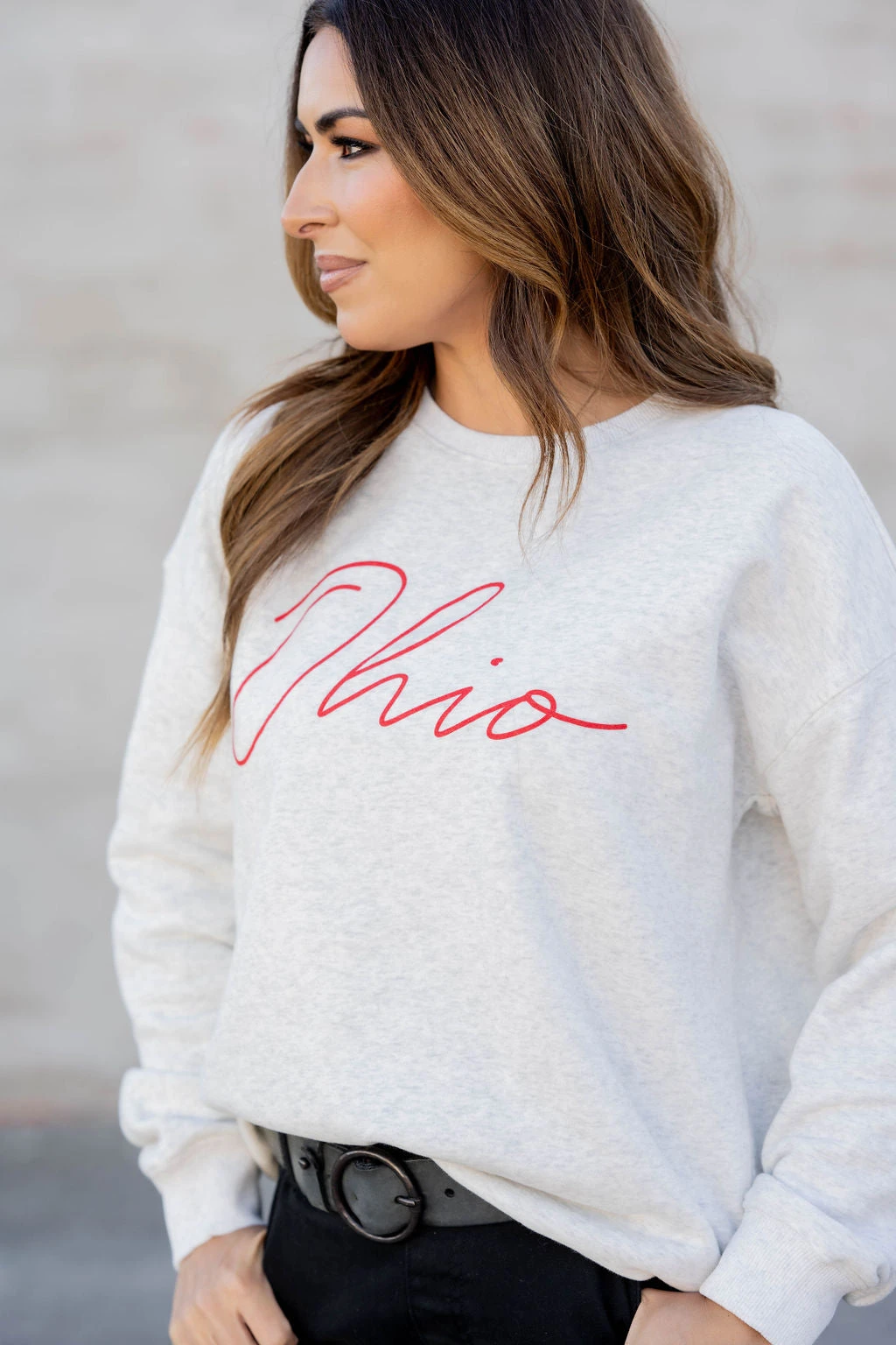 Heathered Cursive Ohio Graphic Crewneck 4 Heathered Cursive Ohio Graphic Crewneck - Image 4