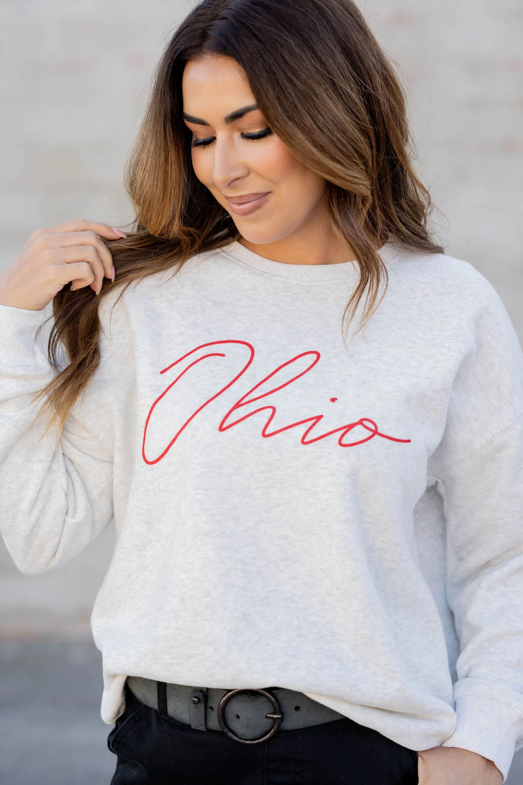 Heathered Cursive Ohio Graphic Crewneck 5 Heathered Cursive Ohio Graphic Crewneck - Image 5