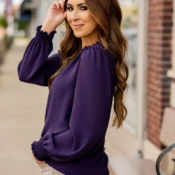 Everyday Cinched Trim V Blouse -Women's Clothing Store untitled 7476 544845