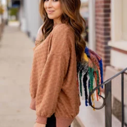 Checkered Side Slit Sweatshirt -Women's Clothing Store untitled 7484 759d17e6 d866 4db2 b7be 2d513fbe8bfc