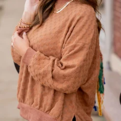 Checkered Side Slit Sweatshirt -Women's Clothing Store untitled 7487 6d5abb54 0512 4e17 a876 93533d20de35