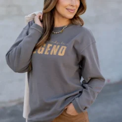 Be A Legend Ribbed Graphic Crewneck 11 Be A Legend Ribbed Graphic Crewneck -Women's Clothing Store untitled 7564