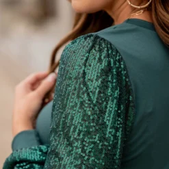Sequin Sleeve Solid Body Blouse -Women's Clothing Store untitled 7596 26bbf177 2410 4ca0 8b4e ab1834f06651