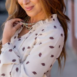 Sketched Cinched Trim Blouse -Women's Clothing Store untitled 7600 d22a8355 3677 4a85 a441 5c088e876b96