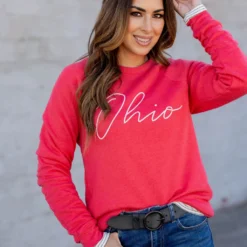 Thin Cursive Ohio Graphic Crewneck