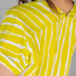 Painted Stripes Cuffed Sleeve Blouse -Women's Clothing Store untitled 7628 2