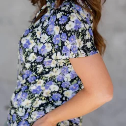 Speckled Floral Cap Sleeve Blouse -Women's Clothing Store untitled 7685 a18eedbd 47cf 440c a20f 13513bedbabd