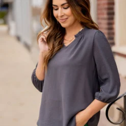 3/4 Sleeve Cinched V-Neck Blouse 22 3/4 Sleeve Cinched V-Neck Blouse -Women's Clothing Store untitled 7705 fbf14104 5961 4c7e 87c4 1f5d052dc561