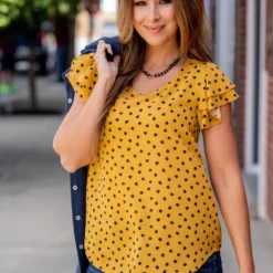 Splotched Double Flutter Blouse -Women's Clothing Store untitled 7708 66ebc137 ff90 4ae7 a512 84dc642c01d9