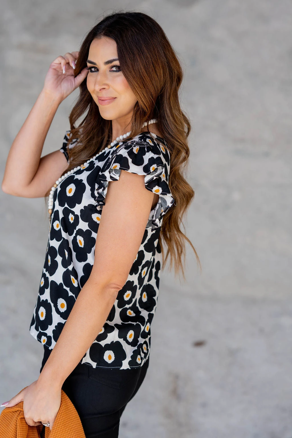 Blossoms Ruched Ruffle Trim Tank 7 Blossoms Ruched Ruffle Trim Tank - Image 7