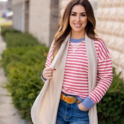 Color Trim Striped Sweatshirt -Women's Clothing Store untitled 7736 bc761073 4f22 4bcc a04d d378b68492b5