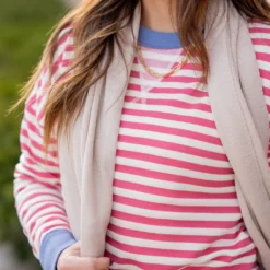 Color Trim Striped Sweatshirt -Women's Clothing Store untitled 7747 987889ad 42b3 4d43 b946 81622dbd75e5