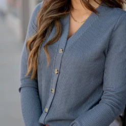 Knit Button Down Cardigan -Women's Clothing Store untitled 7812