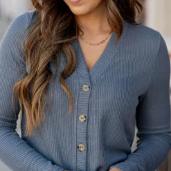 Knit Button Down Cardigan -Women's Clothing Store untitled 7816