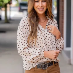 Splotched Cinched Trim Tie Blouse -Women's Clothing Store untitled 7837 164068c2 8602 4717 bfb4 3392305bb457