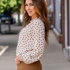 Splotched Cinched Trim Tie Blouse -Women's Clothing Store untitled 7855 13384a26 f7b4 4854 9779 4ecea5168df7