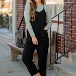 Basic Two Pocket Cropped Tank Jumpsuit -Women's Clothing Store untitled 7875 162396