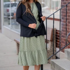 Polka Dottie Cinched Neck Midi Dress -Women's Clothing Store untitled 7891 c51114c4 dfc6 406b 9170 2ec368dbec27