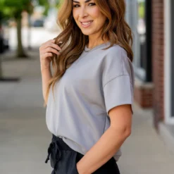 Raw Stitched Scuba Tee -Women's Clothing Store untitled 7907