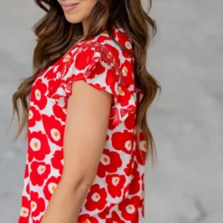 Blossoms Ruched Ruffle Trim Tank 25 Blossoms Ruched Ruffle Trim Tank -Women's Clothing Store untitled 7954