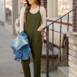 Basic Two Pocket Cropped Tank Jumpsuit -Women's Clothing Store untitled 7961 496612
