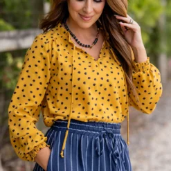 Splotched Cinched Trim Tie Blouse -Women's Clothing Store untitled 7964 a95e6e57 d745 4001 931a fe975e508b89