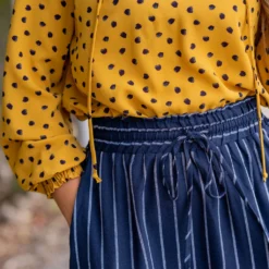 Splotched Cinched Trim Tie Blouse -Women's Clothing Store untitled 7966 abae862e 0aea 4c90 bc7e f0002f01f10e