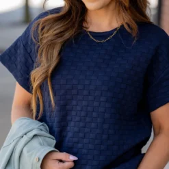 Subtle Checkered Relaxed Sleeve Tee 23 Subtle Checkered Relaxed Sleeve Tee -Women's Clothing Store untitled 8071 ed425677 fe48 4922 a842 163fa129d3b5