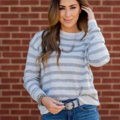 Cozy Striped Sweater -Women's Clothing Store untitled 8097 95e85148 a37f 4290 bbdf 609d1d4648ac