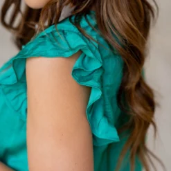 Elegant Flutter Trim Blouse -Women's Clothing Store untitled 8110