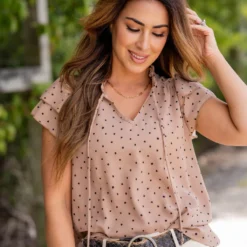 Polka Dottie Dual Flutter Tie Blouse 19 Polka Dottie Dual Flutter Tie Blouse -Women's Clothing Store untitled 8129 46e38664 82ec 483a 8418 fd29e3ae5bb1