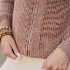 Knit Side Zip Sweatshirt -Women's Clothing Store untitled 8251 b68345ae 1346 48ce 998f 63de6be553bd