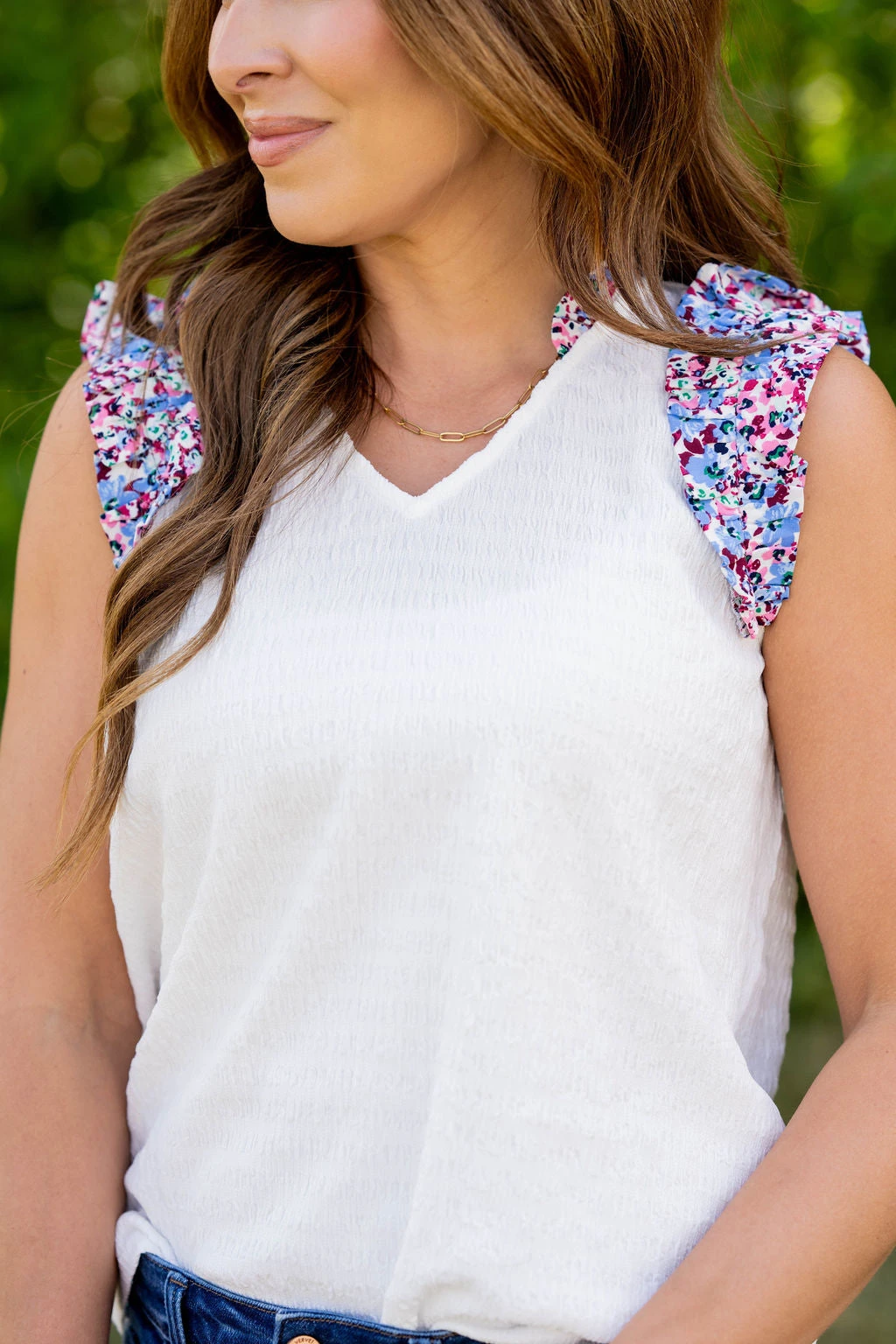 Wildflower Trim Textured Stripes Tank 3 Wildflower Trim Textured Stripes Tank - Image 3