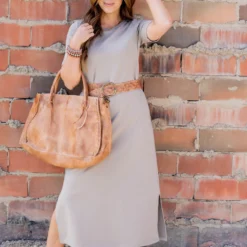 Half Sleeve Side Slit Midi Dress -Women's Clothing Store untitled 8406