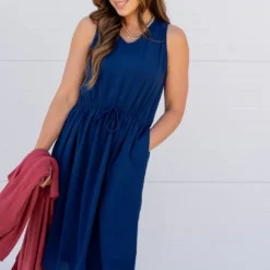 Tie Waist Tank Dress -Women's Clothing Store untitled 8483