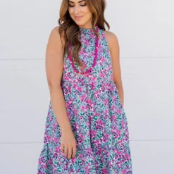 Wildflowers Cinched Tie Neck Tank Dress -Women's Clothing Store untitled 8496