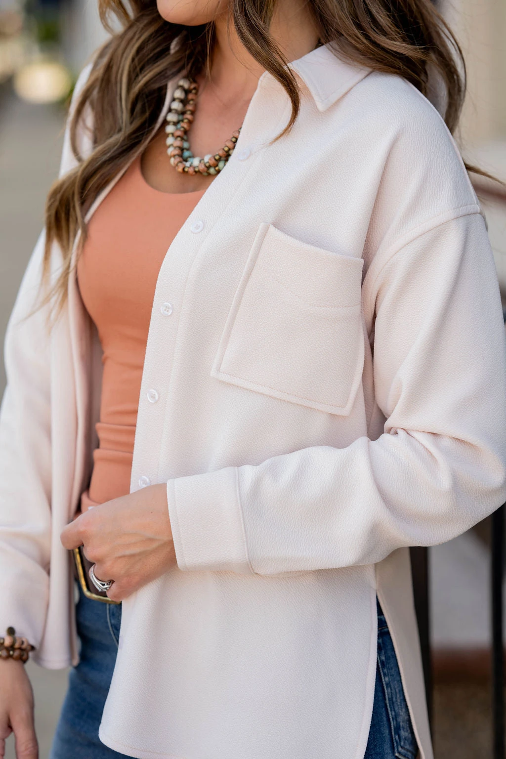 Lightweight Side Slit Button Up Blouse 18 Lightweight Side Slit Button Up Blouse - Image 18