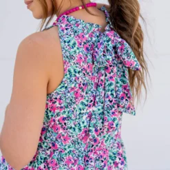 Wildflowers Cinched Tie Neck Tank Dress -Women's Clothing Store untitled 8504