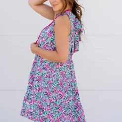 Wildflowers Cinched Tie Neck Tank Dress -Women's Clothing Store untitled 8508