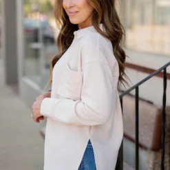 Lightweight Side Slit Button Up Blouse 39 Lightweight Side Slit Button Up Blouse -Women's Clothing Store untitled 8509