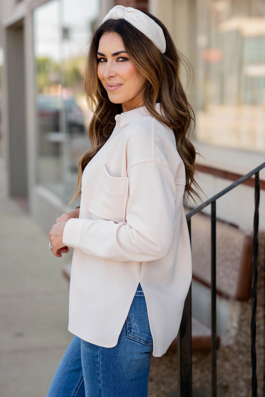 Lightweight Side Slit Button Up Blouse 20 Lightweight Side Slit Button Up Blouse - Image 20