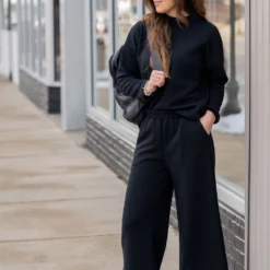 Subtle Ribbed Relaxed Bottom Pants 24 Subtle Ribbed Relaxed Bottom Pants -Women's Clothing Store untitled 8525