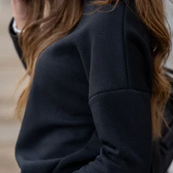 Subtle Ribbed Mock Neck Sweatshirt -Women's Clothing Store untitled 8536