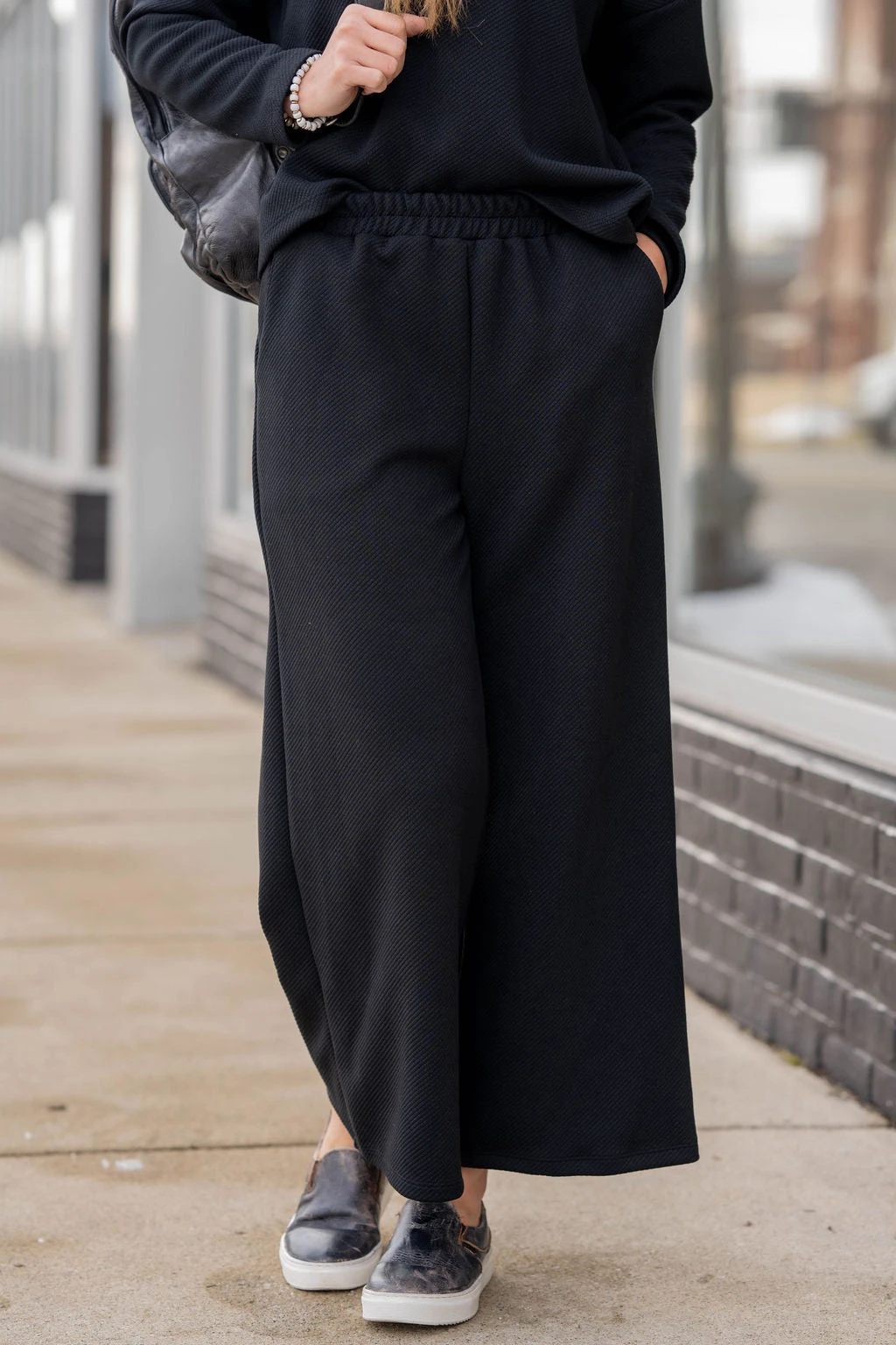 Subtle Ribbed Relaxed Bottom Pants 6 Subtle Ribbed Relaxed Bottom Pants - Image 6