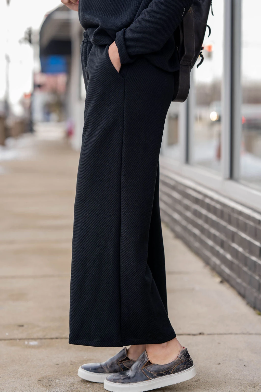 Subtle Ribbed Relaxed Bottom Pants 7 Subtle Ribbed Relaxed Bottom Pants - Image 7