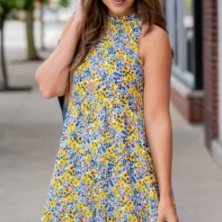 Wildflowers Cinched Tie Neck Tank Dress -Women's Clothing Store untitled 8547 43f55f84 5441 4e27 bf3b 66dac0b3c80f