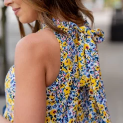 Wildflowers Cinched Tie Neck Tank Dress -Women's Clothing Store untitled 8555