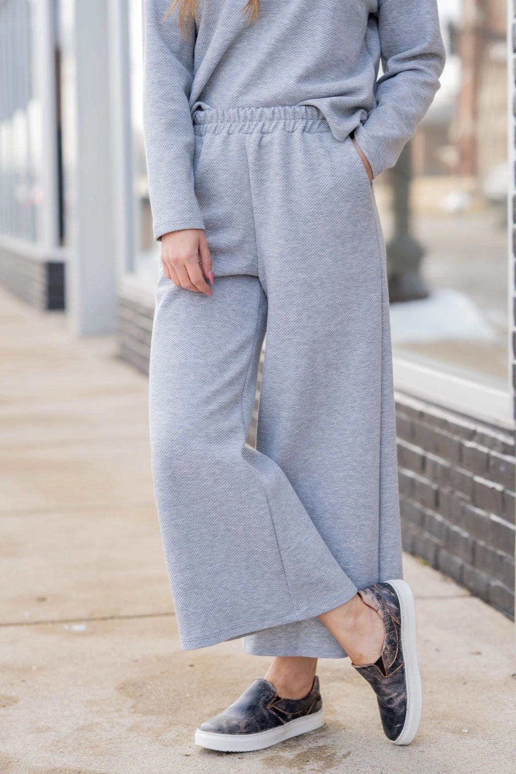 Subtle Ribbed Relaxed Bottom Pants 11 Subtle Ribbed Relaxed Bottom Pants - Image 11